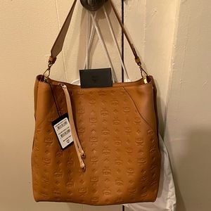 MCM Large Cognac Klara Hobo